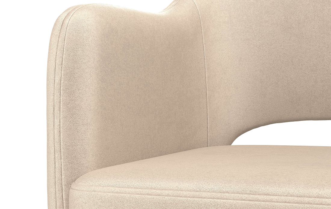 Стул Берта Т велюр конфетти крем/Цвет металл белый